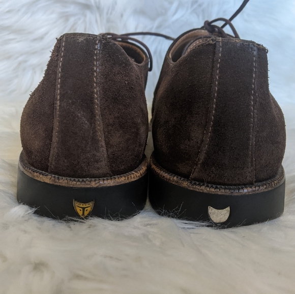 Toshi Shoes Mens 9 Brown Loafers Oxfords Suede Lace - Picture 3 of 8